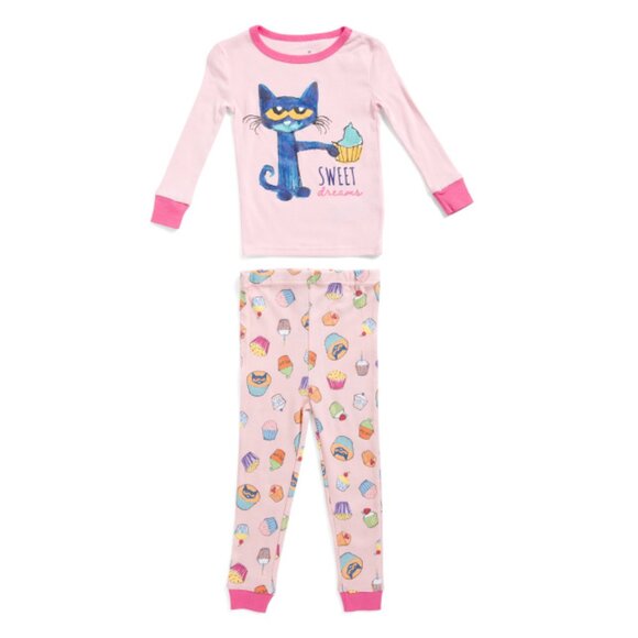 PETE THE CAT Other - PETE THE CAT Pink Toddler Girls 2pc Top And Pants Pajamas Set